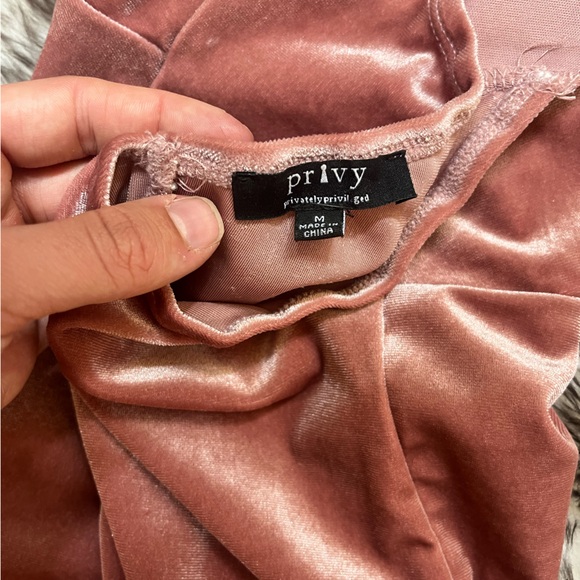 Privy pink long shimmery side split dress - Picture 7 of 8